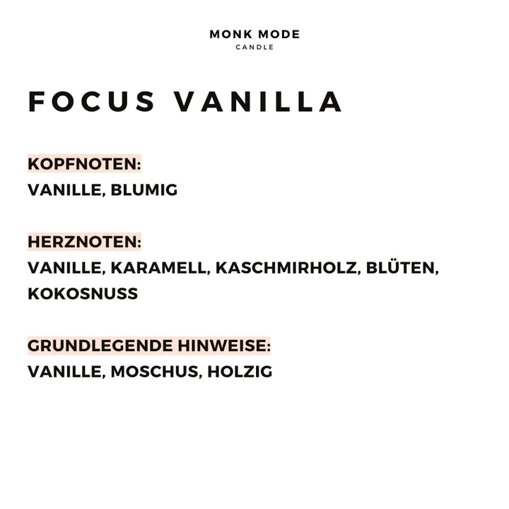 MONK MODE Duftkerze – Vanilla Focus